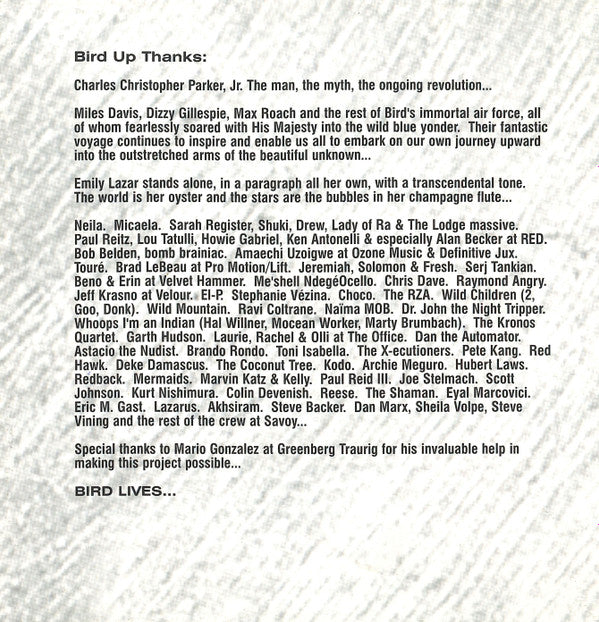 Various : Bird Up (The Charlie Parker Remix Project...) (CD, Album)