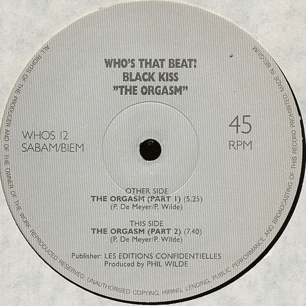 Black Kiss : The Orgasm (12")