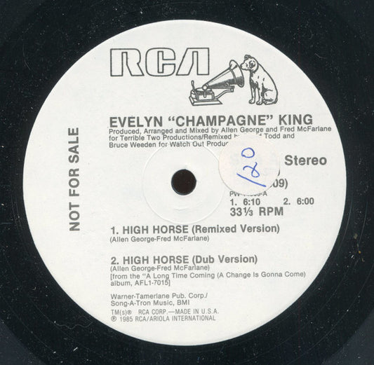 Evelyn "Champagne" King* : High Horse / Take A Chance (12", Promo)