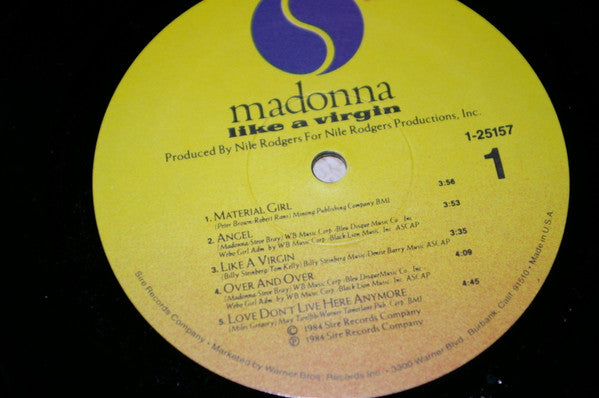 Madonna : Like A Virgin (LP, Album, All)