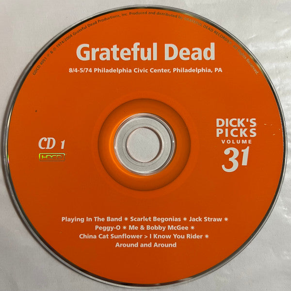 Grateful Dead* : Dick's Picks 31: 8/4-5/74 Philadelphia Civic Center, Philadelphia, PA; 8/6/74 Roosevelt Stadium, Jersey City, NJ (4xHDCD, Album)