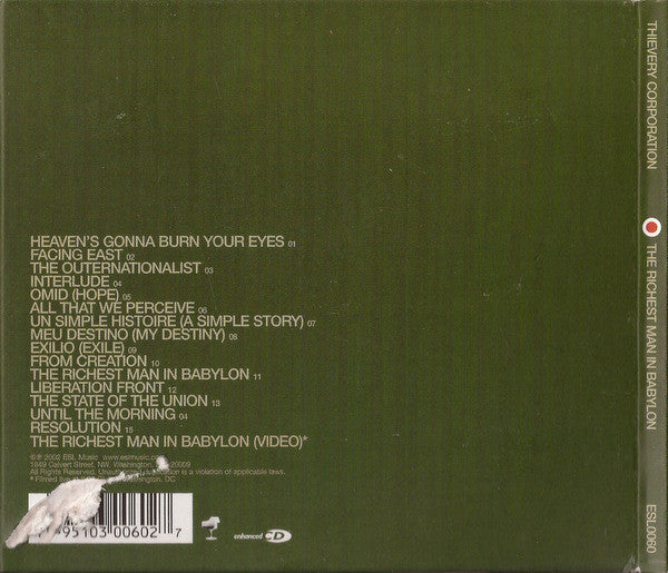 Thievery Corporation : The Richest Man In Babylon (CD, Album, Enh, RE, Dig)