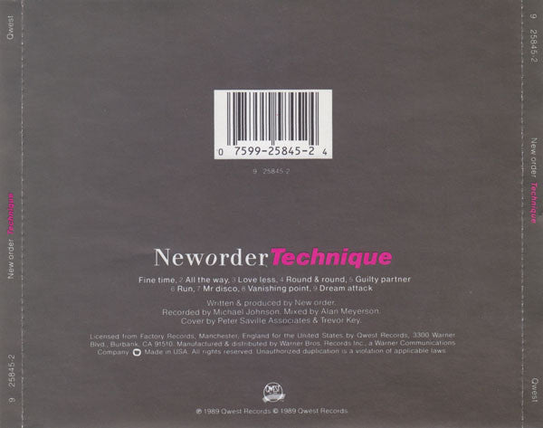 Neworder* : Technique (CD, Album, PDO)
