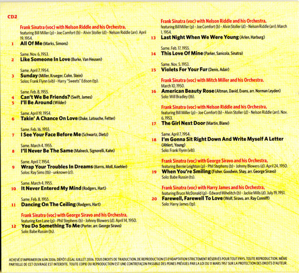 Frank Sinatra : Une Anthologie 1950 / 1955 (2xCD, Comp, RE)