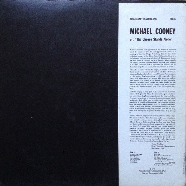 Michael Cooney (2) : The Cheese Stands Alone (LP, Album)