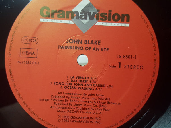 John Blake : Twinkling Of An Eye (LP, Album)