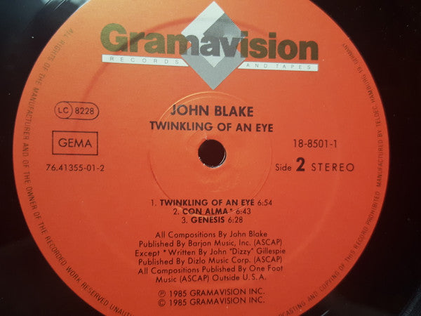 John Blake : Twinkling Of An Eye (LP, Album)