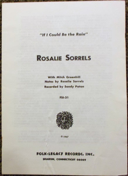 Rosalie Sorrels : If I Could Be The Rain (LP, Album)