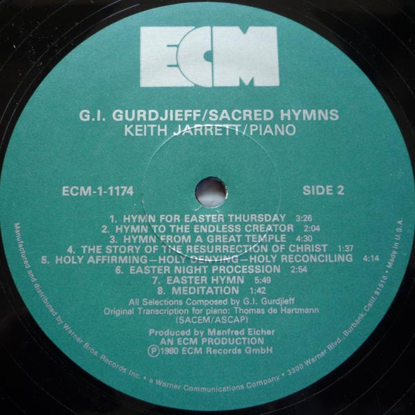 G.I. Gurdjieff* - Keith Jarrett : Sacred Hymns (LP, Album)