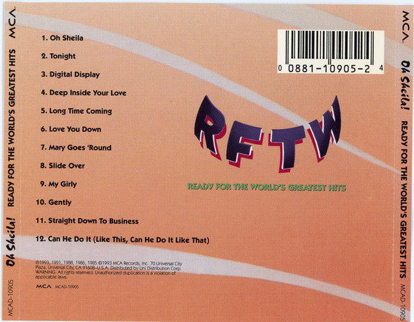 Ready For The World : Oh Sheila! Ready For The World's Greatest Hits (CD, Comp)
