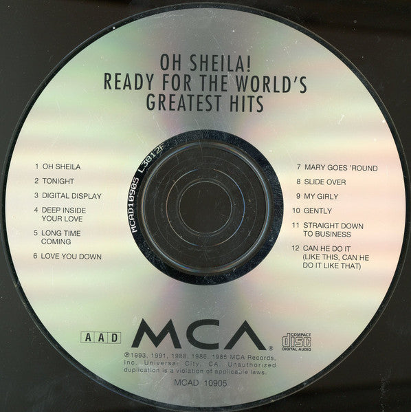 Ready For The World : Oh Sheila! Ready For The World's Greatest Hits (CD, Comp)