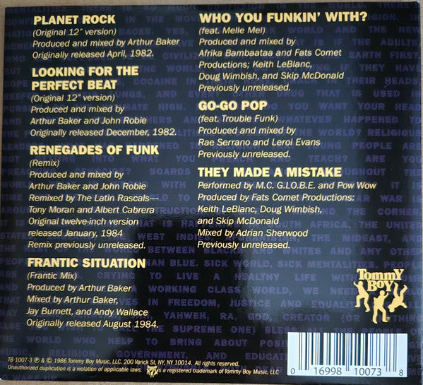 Afrika Bambaataa & Soulsonic Force : Planet Rock - The Album (Album,Limited Edition,Reissue)