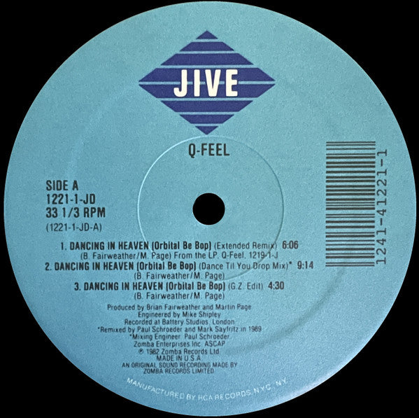 Q-Feel : Dancing In Heaven (Orbital Be Bop) (12")