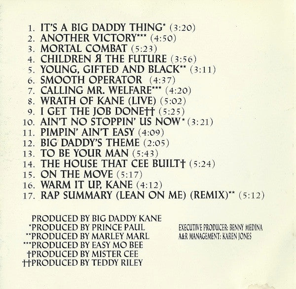Big Daddy Kane : It's A Big Daddy Thing (CD, Album, SRC)