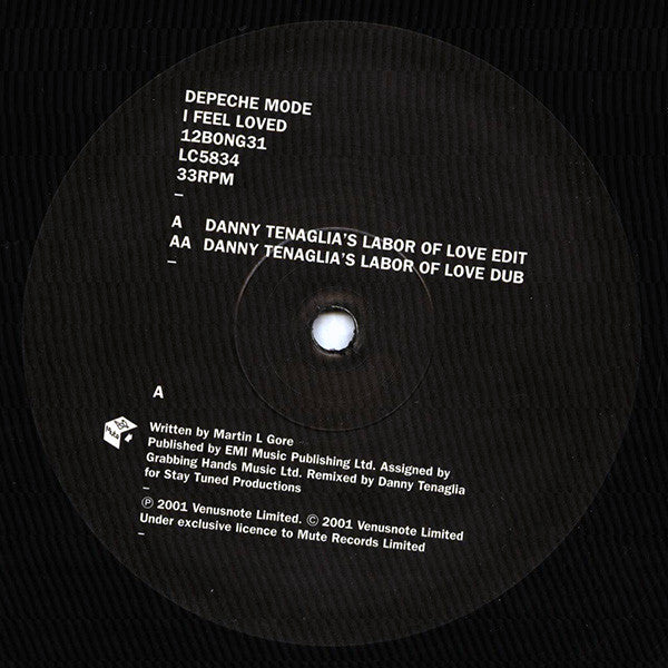 Depeche Mode : I Feel Loved (12",33 ⅓ RPM,Single)