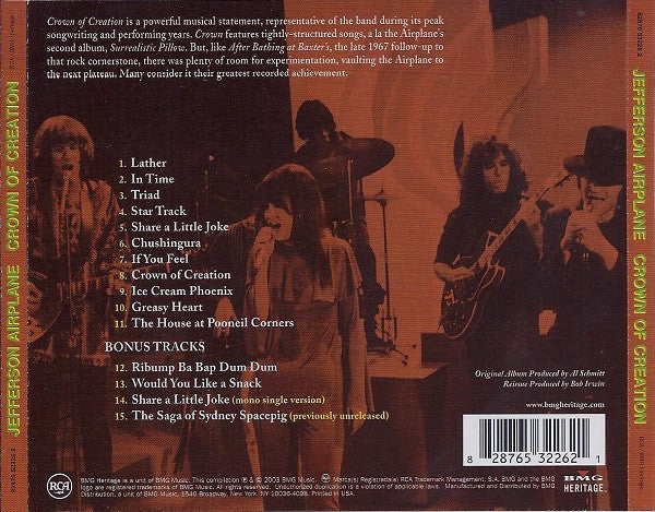 Jefferson Airplane : Crown Of Creation (CD, Album, RE, RM)