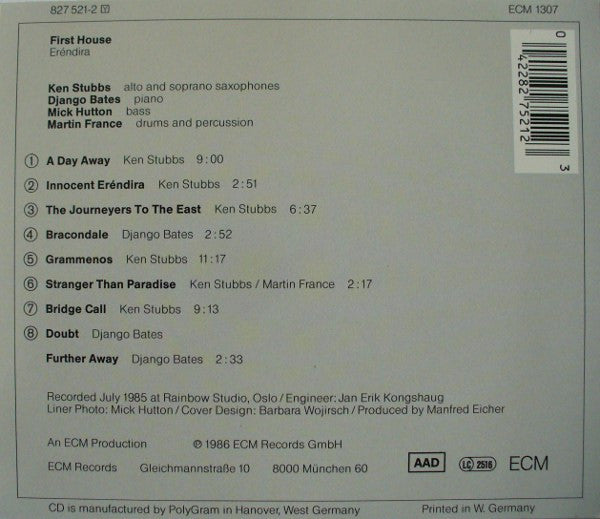 First House : Eréndira (CD, Album)