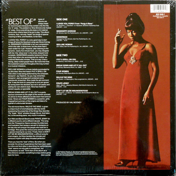 Nina Simone : The Best Of Nina Simone (LP, Comp, RE)