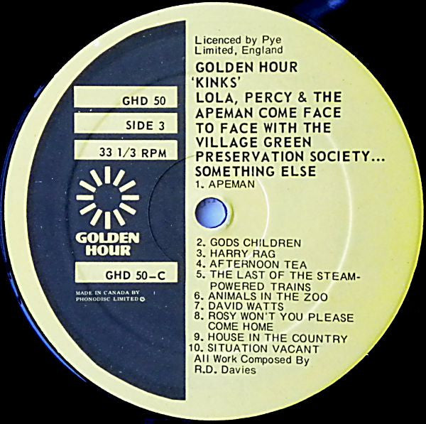 The Kinks : Lola, Percy & The Apemen Come Face To Face With The Village Green Preservation Society... Something Else (2xLP, Comp)