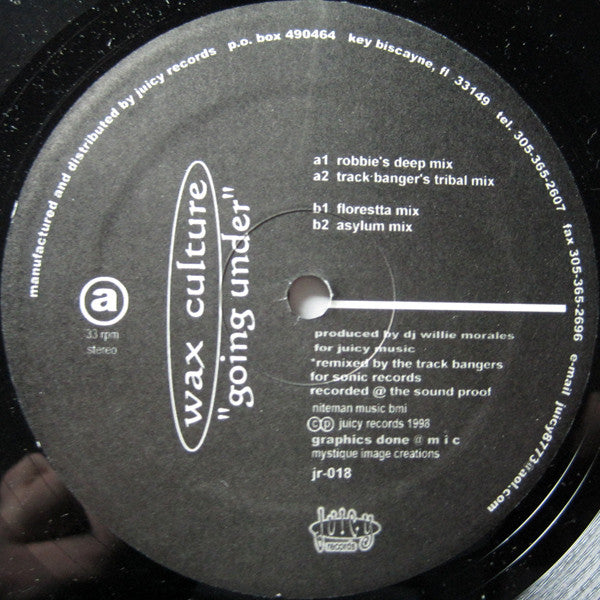 Wax Culture : Going Under (12")