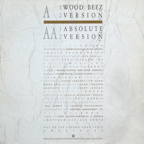 Scritti Politti : Wood Beez / Absolute (12", Maxi)