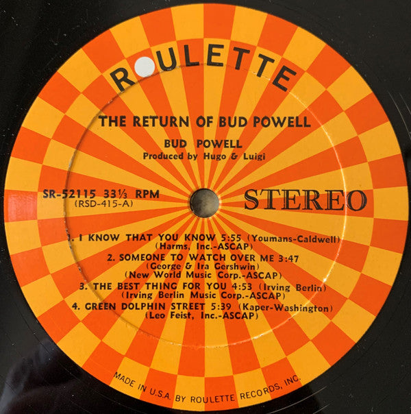 Bud Powell : The Return Of Bud Powell (LP)