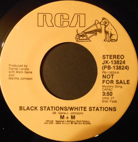 M + M : Black Stations/White Stations (7", Single, Promo)