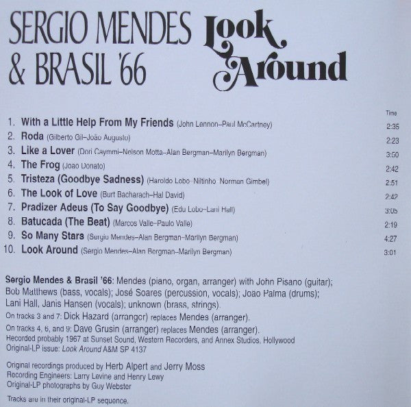 Sérgio Mendes & Brasil '66 : Look Around (CD, Album, RE, RM, Dig)