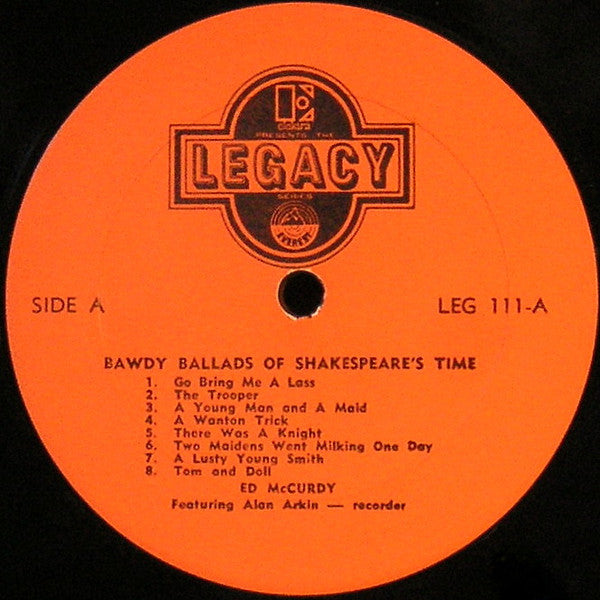 Ed McCurdy : Bawdy Ballads Of Shakespeare's Time (LP, Album, RE)