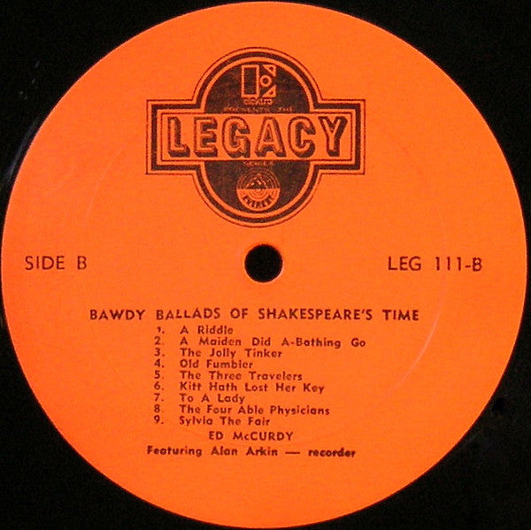 Ed McCurdy : Bawdy Ballads Of Shakespeare's Time (LP, Album, RE)
