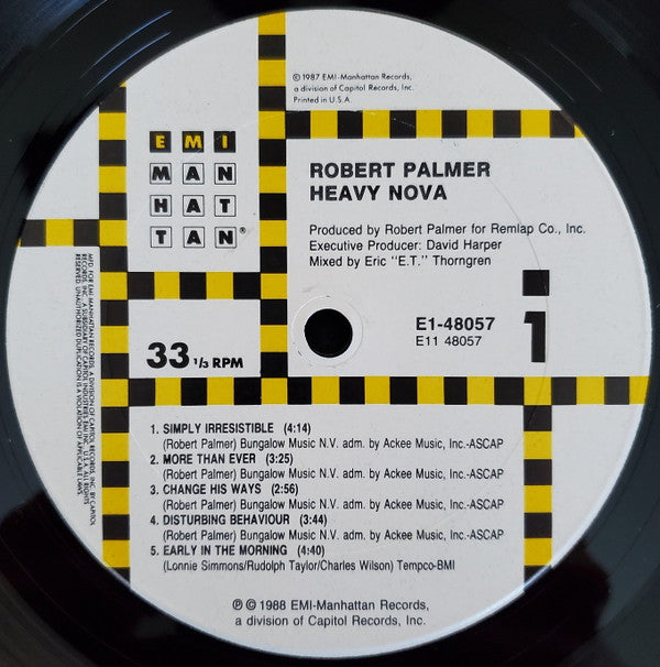 Robert Palmer : Heavy Nova (LP, Album, Club)