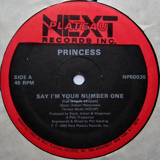 Princess : Say I'm Your Number One (12", Pla)