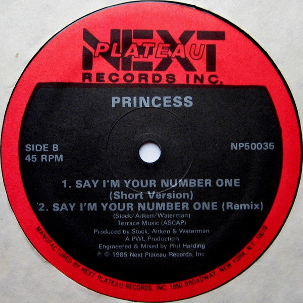 Princess : Say I'm Your Number One (12", Pla)