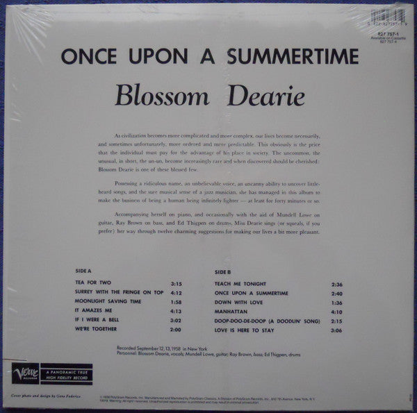 Blossom Dearie : Once Upon A Summertime (LP, RE)