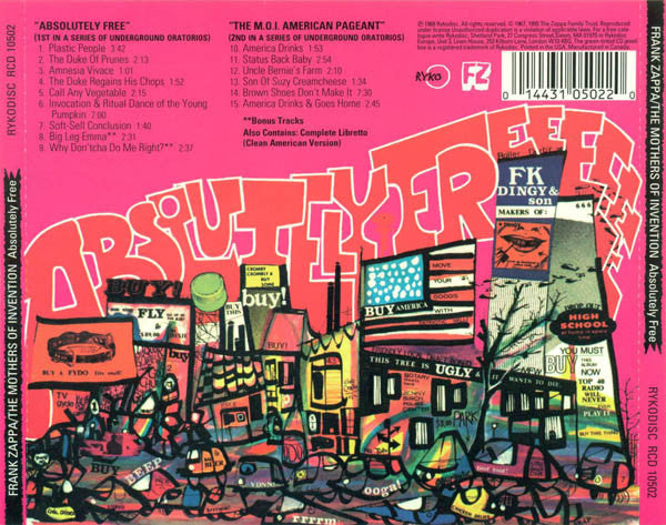 Frank Zappa / The Mothers : Absolutely Free (CD, Album, RM)