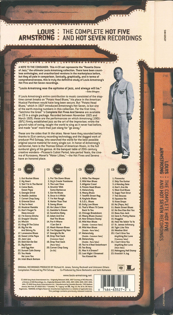 Louis Armstrong : The Complete Hot Five And Hot Seven Recordings (4xCD, Comp, RM)
