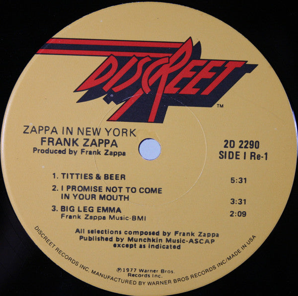 Frank Zappa : Zappa In New York (2xLP, Album, Los)