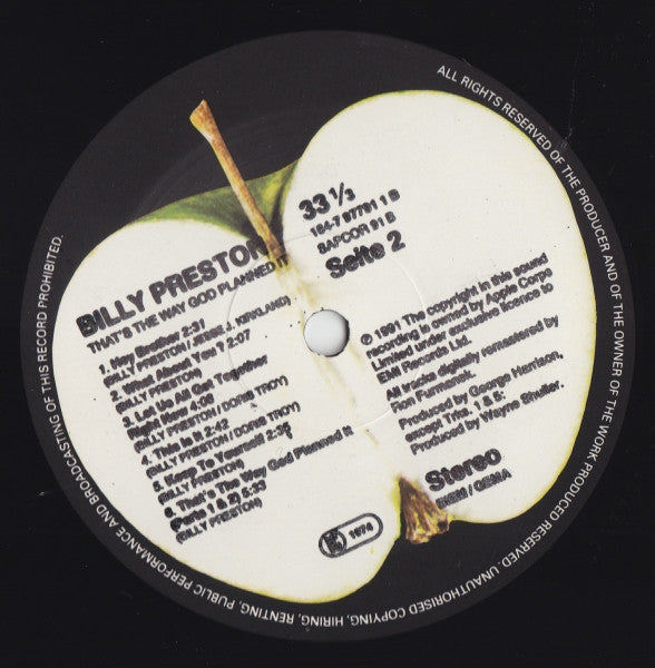 Billy Preston : That's The Way God Planned It (LP, Album, RE, RM + 12")