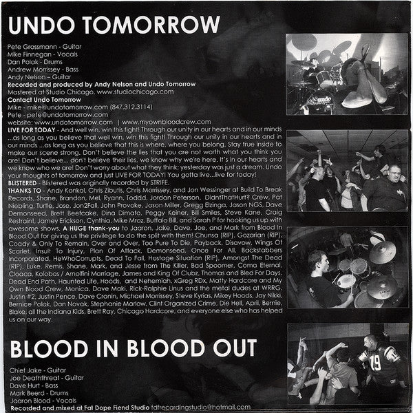 Undo Tomorrow Vs. Blood In Blood Out : Undo Tomorrow Vs. Blood In Blood Out (7", Gra)
