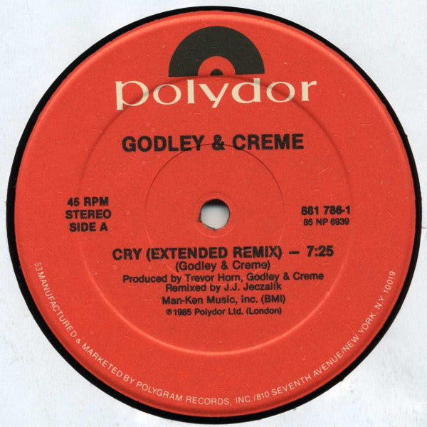Godley & Creme : Cry (Extended Remix) (12", Single)
