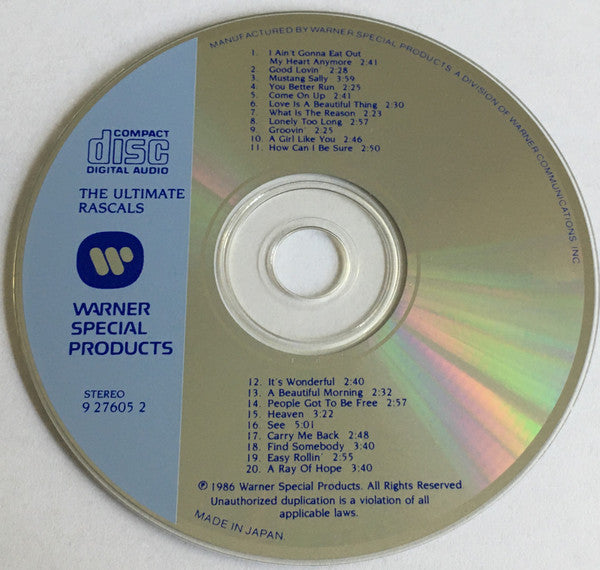 The Rascals : The Ultimate Rascals (CD, Comp)