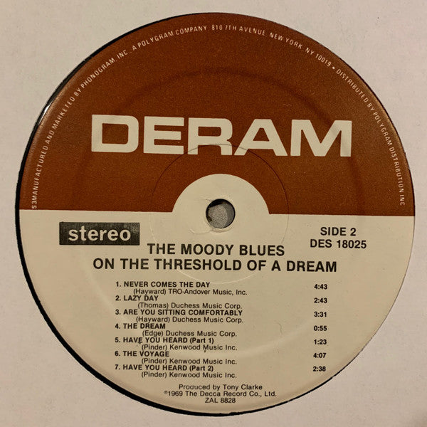 The Moody Blues : On The Threshold Of A Dream (LP, Album, RE, 53 )