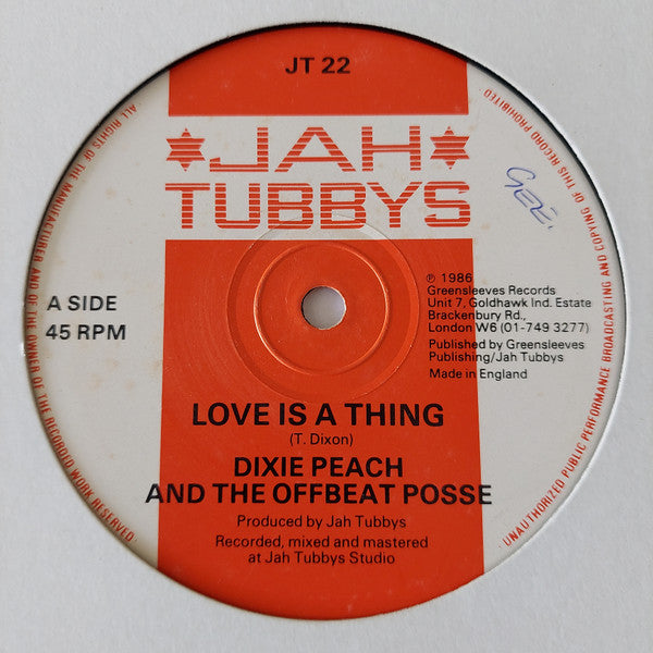 Dixie Peach And The Offbeat Posse : Love Is A Thing (12")