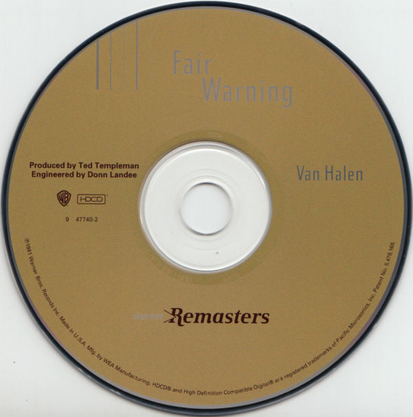 Van Halen : Fair Warning (HDCD, Album, RE, RM)