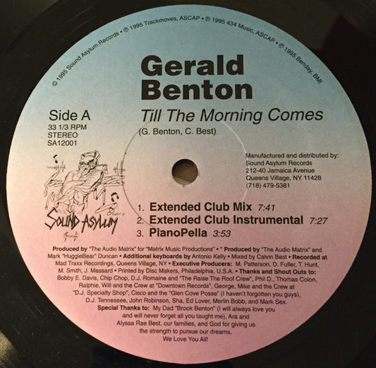 Gerald Benton : Till The Morning Comes (12",33 ⅓ RPM,Stereo)