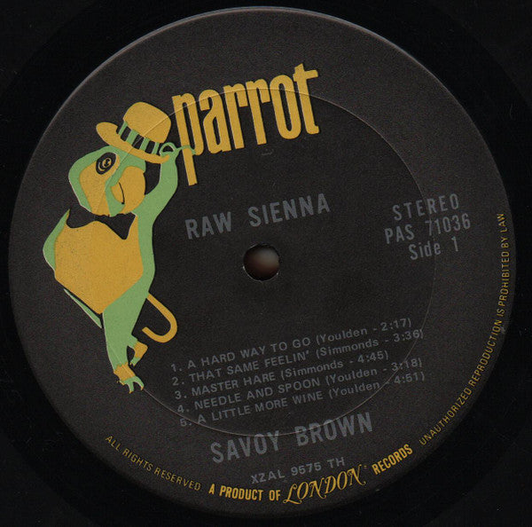 Savoy Brown : Raw Sienna (LP, Album, RP, Gat)