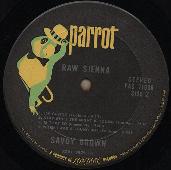 Savoy Brown : Raw Sienna (LP, Album, RP, Gat)