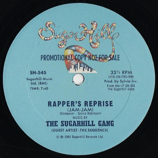 Sugarhill Gang : Rapper's Reprise (Jam-Jam) / Sugar Hill Groove (12",33 ⅓ RPM,Promo)