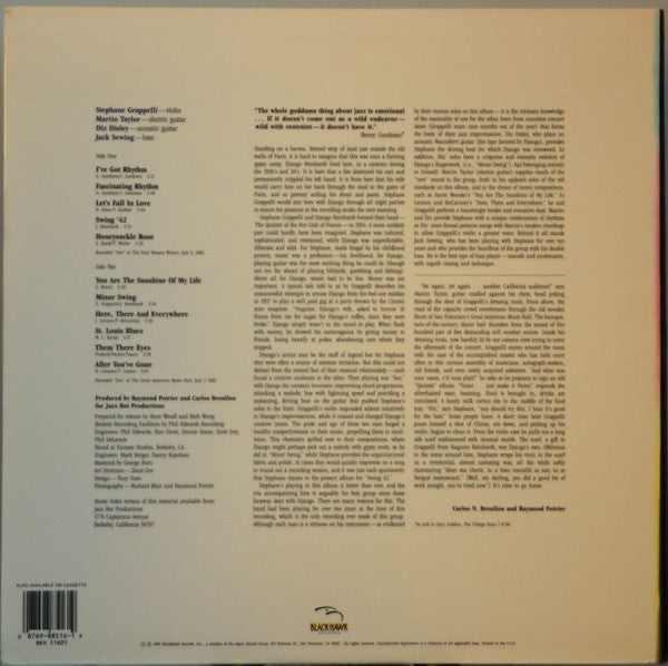 Stéphane Grappelli : Live In San Francisco (LP, Album)
