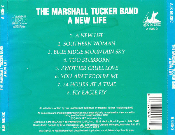 The Marshall Tucker Band : A New Life (CD, Album, RE, RM)
